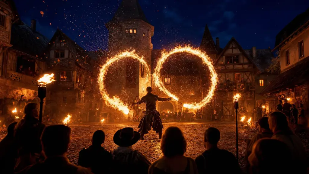 Feuershow beim Spektakulum zu Innernzell 2026